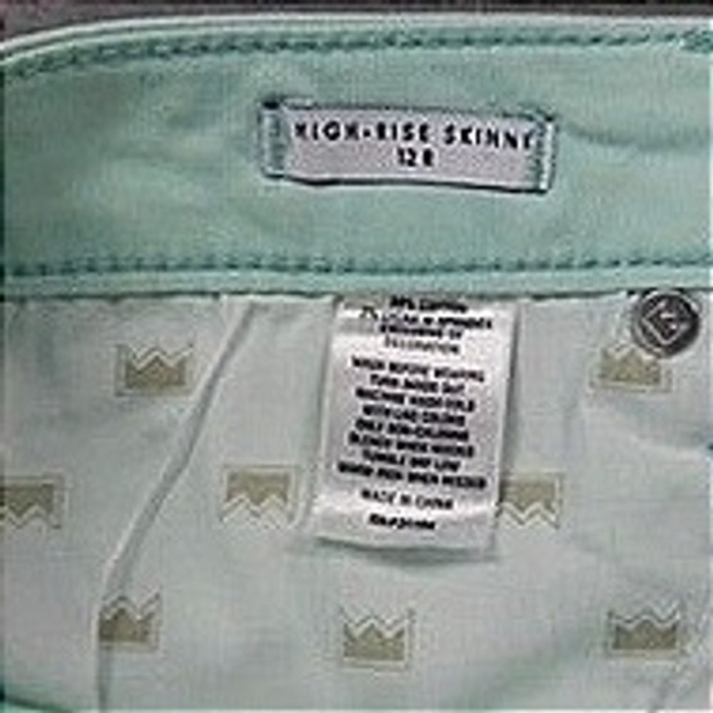 High Rise Skinny Coastal Grandma Jeans Womens 12R Mint Green Denim Preppy Summer - Picture 6 of 12